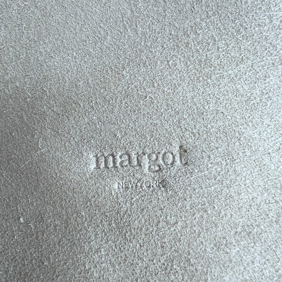 Margot New York Suede Leather Crossbody Shoulder Bag Cream Beige Minimalist - Picture 2 of 10